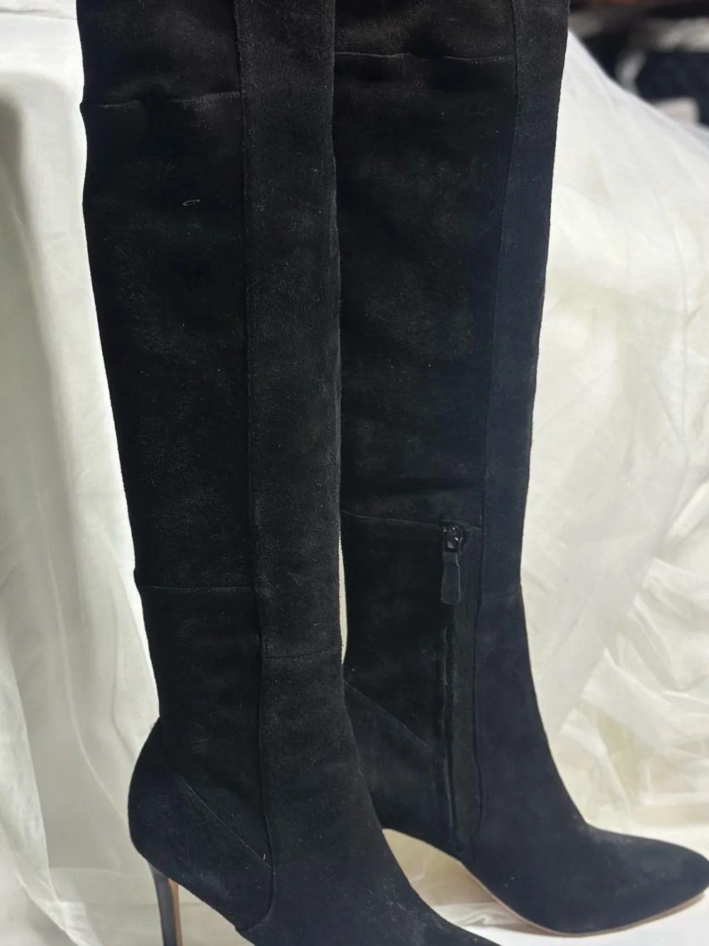 Cole Haan Black Suede Over-the-Knee Stiletto Boots
